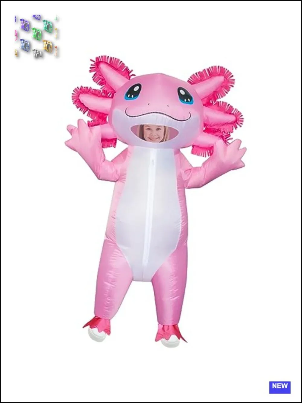 Kids Inflatable Axolotl Costume Halloween Blow Up Cosplay Party Unisex